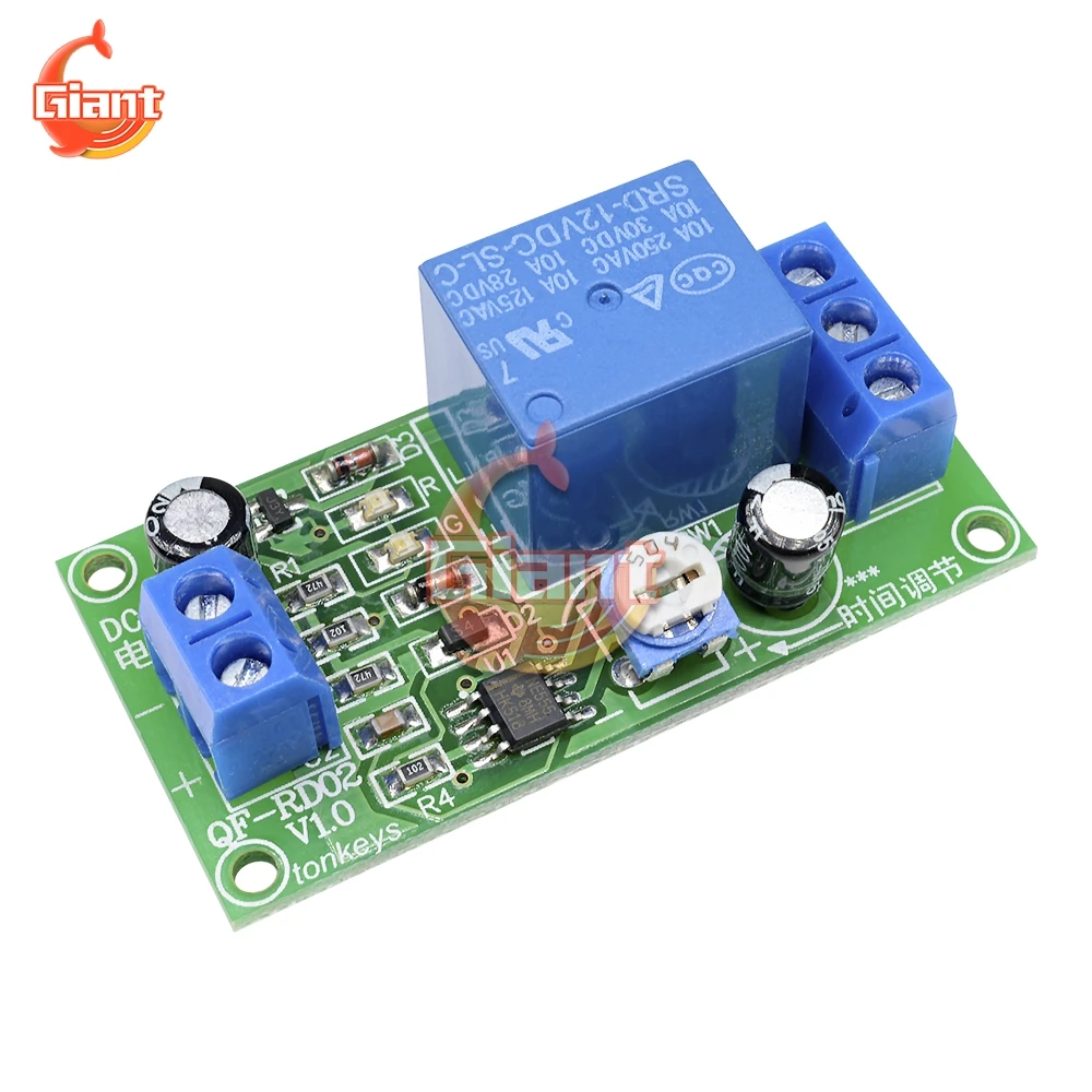 NE555 12V Adjustable Timer Relay Module Time Delay Turn Off Switch Precision Pulse Generation Timing Duty Cycle | Обустройство дома