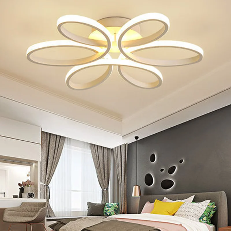 

Современная Минималистичная Светодиодная потолочная лампа в форме цветка, домашнее освещение, декоративное освещение, лампа для детской к...