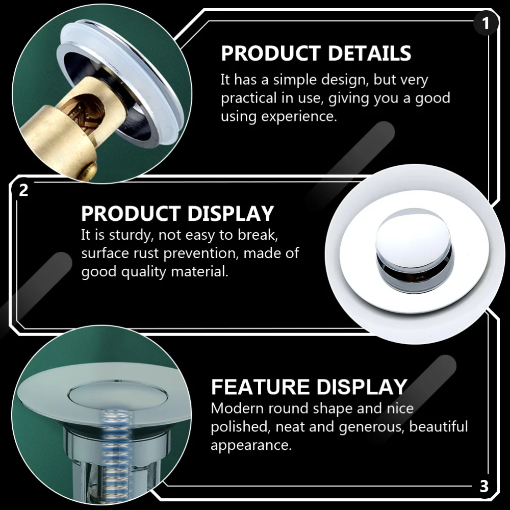 

1pc Household Wash Basin Bounce Core Drainer Durable Bounce Drain Filter