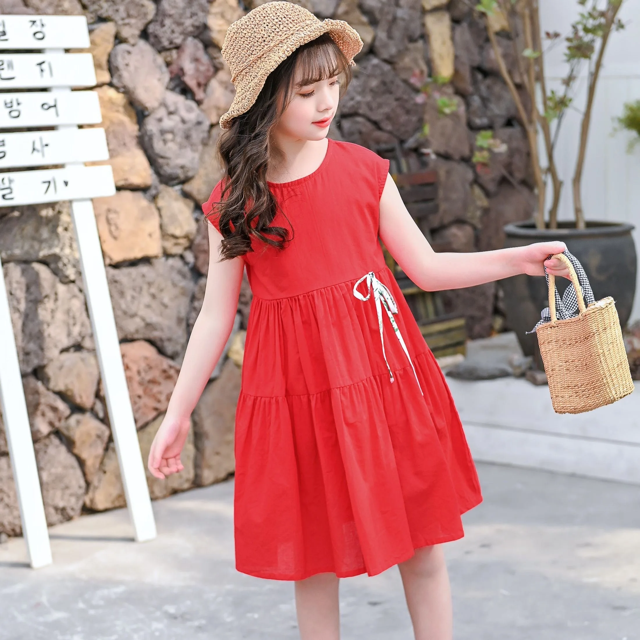 

3-14 Years Girls Dresses Kids Sleeveless Elegant Princess Dress Toddler Girls Chiffon Floral Sweet Dress Girl Daily Casual Skirt