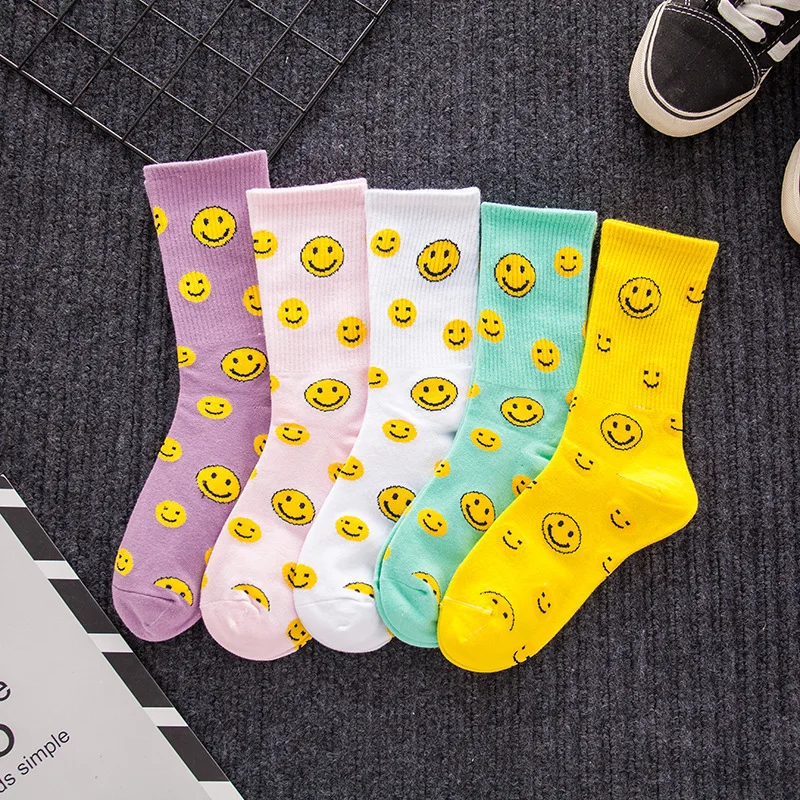 5 pair 5 пар, креативные высококачественные модные женские носки Харадзюку, хлопковые спортивные носки с рисунком, радужные Повседневные носки - Цвет: 5 pair