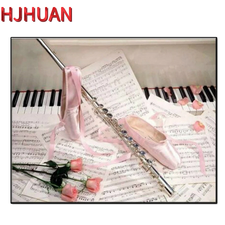 

DIY Piano, musical notes, dance shoes Diamond Painting Cross Stitch Kit Full Drill Mosaic Picture Of Rhinestones Gift Home Decor