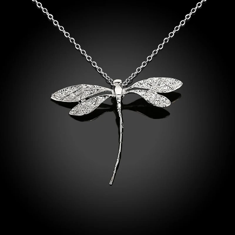 Fashion Necklace Silver Creative Dragonfly Woman Romantic Anniversary Party Gift Trend Jewelry 2021 | Украшения и аксессуары