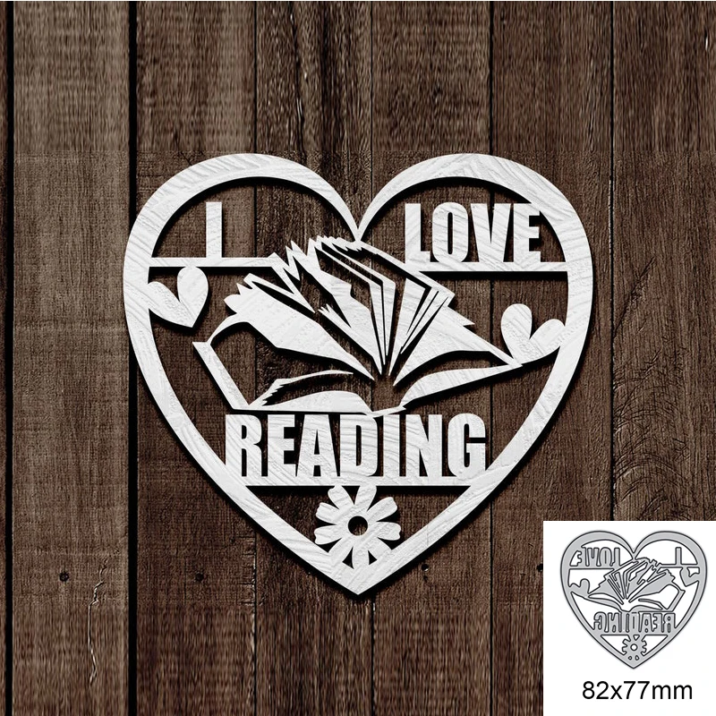 

Любовь чтение в форме сердца металлические режущие штампы для DIY скрапбукинга режущие штампы бумажные карты рельефное декоративное ремесл...