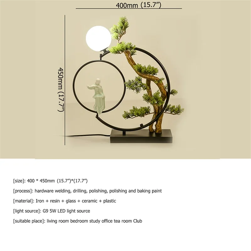 Настольная лампа OUFULA из смолы Современная Офисная креативная декоративная