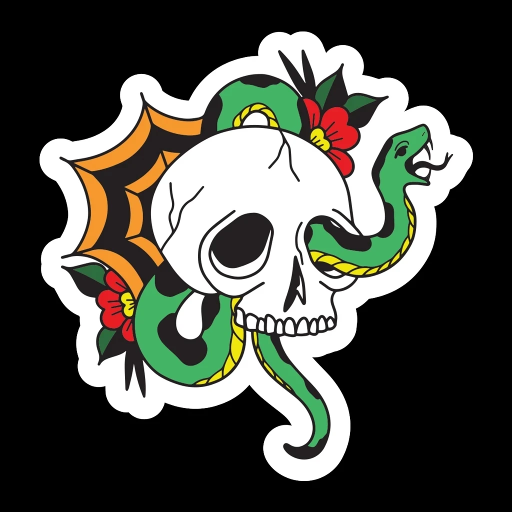 

S50885# 13CM/17CM Personality PVC Decal For SNAKE SKULL Waterproof Car Sticker on Motorcycle Laptop Decorative