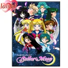 5D мультяшная алмазная живопись Сейлор Мун, полностью круглая Алмазная мозаика, круглая Алмазная вышивка, вышивка крестиком, алмазная живопись