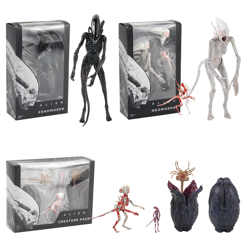 Экшн фигурка из ПВХ инопланетянин против предаторов Neomorph Xenomorph Facehugger Chestburster Egg
