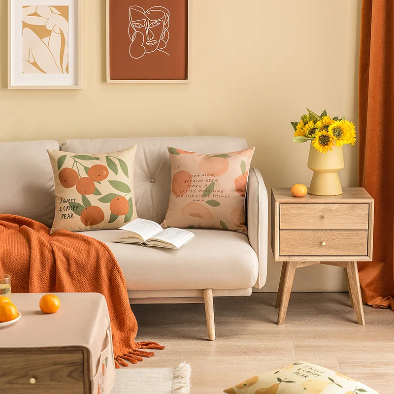Скандинавская Подушка с фруктами чехол для надписью наволочка грушами подушка