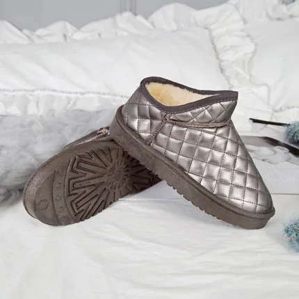 Зимние ботинки женские короткие кожаные туфли трубки Женская хлопковая обувь