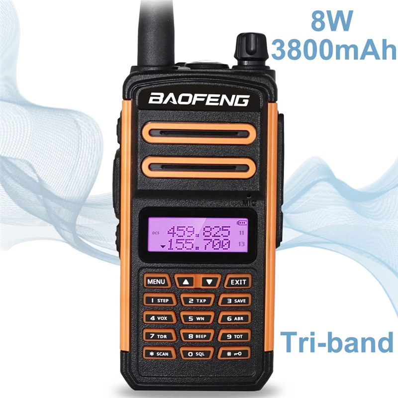 2021 bf x3 plus high power walkie talkie long range tri band ham cb radio portable hf transceiver baofeng uv 5r update version free global shipping