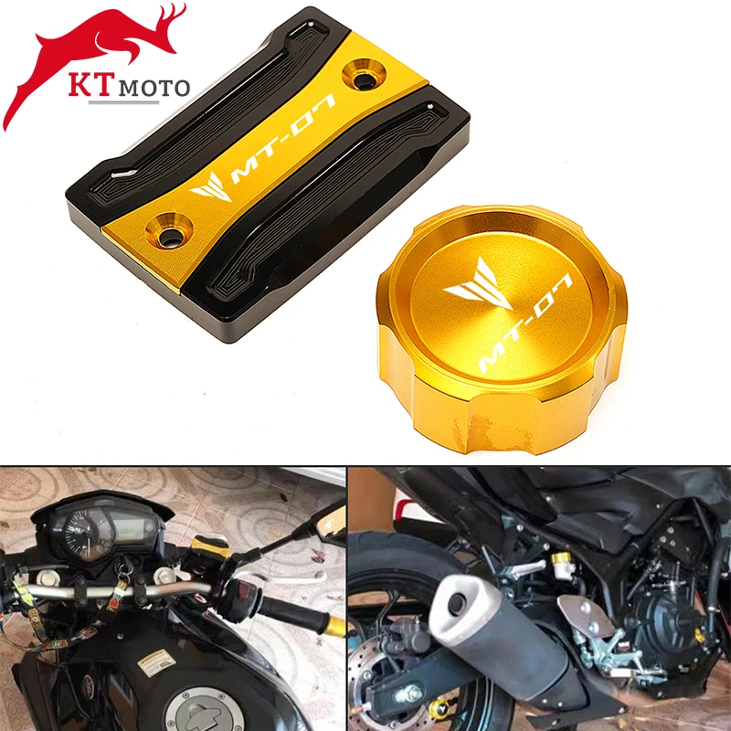 

For Yamaha MT07 MT 07 MT-07 TRACER MT07 2014-2022 2020 Motorcycle CNC Rear & Front Brake Fluid Reservoir Cap Cylinder cove
