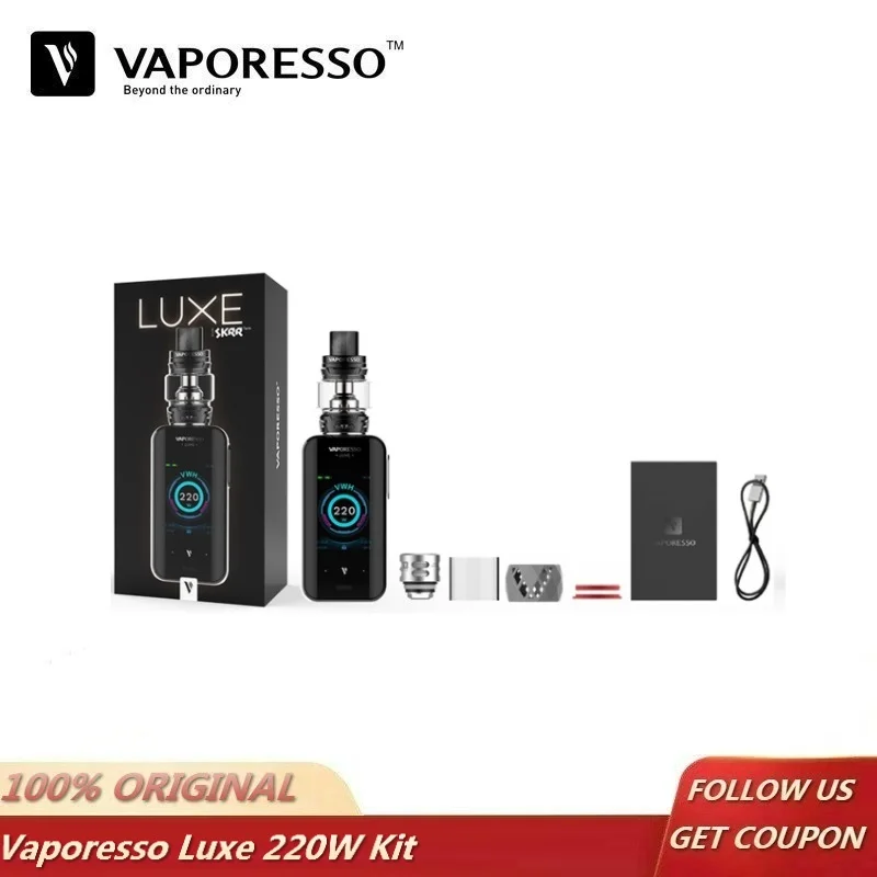 Оригинальный Vaporesso люкс набор электронных сигарет 220 Вт 8 мл SKRR Vape бак с коробка