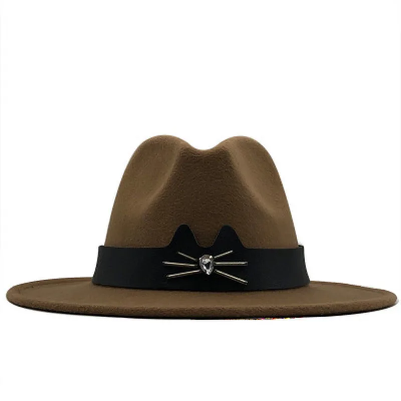 

felted hats women men band belt cat ear fascinator new winter women hats green red white wide brim casual vintage women hats new
