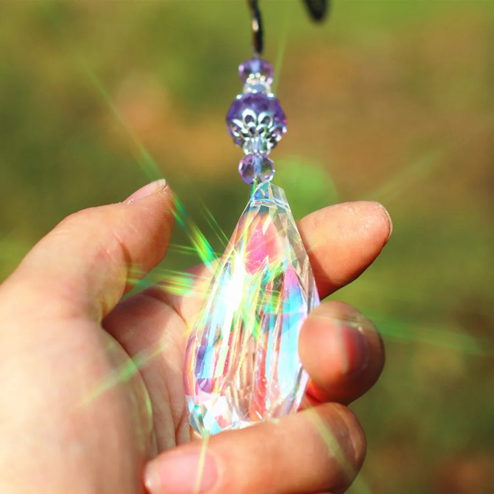 

Colorful Bead Hanging Drop Crystal Pendant Color Painting Dragonfly Butterfly Bird Crystal Pendant Garden Hanging Decors