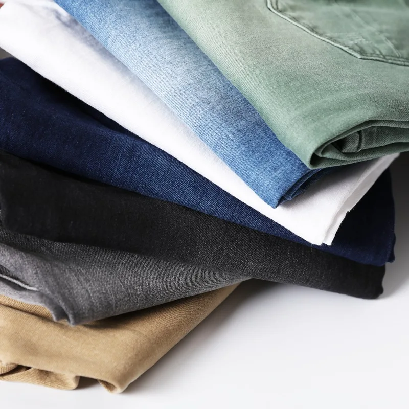 

2020 New Men's Skinny White Jeans Fashion Casual Elastic Cotton Slim Denim Pants Male Brand Clothing Black Gray Khaki