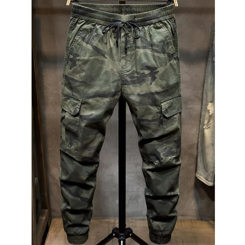 Брюки-Карандаш мужские камуфляжные облегающие штаны-карго до щиколотки модная