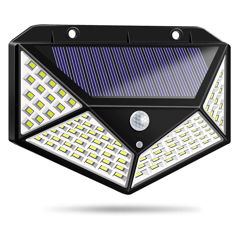 100 LED 1PCS Солнечный СВЕТОДИОДНЫЙ светильник с датчиком движения, настенный светильник для безопасности, водонепроницаемый IP65, уличный солнечный светильник, гирлянда, светильник для сада и улицы - Испускаемый цвет: 100 LED 1PCS