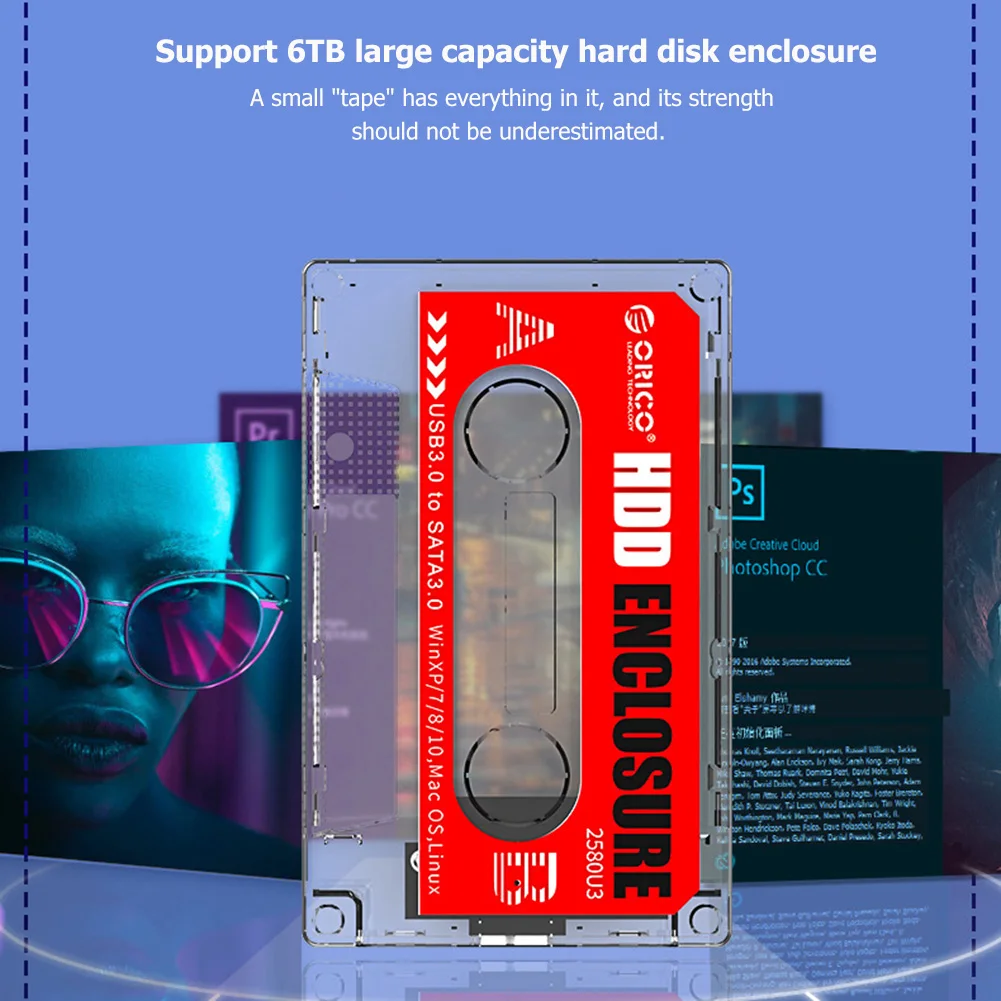 Чехол ORICO для жесткого диска USB3.0 корпус прозрачный чехол наклейки сделай сам 2 5