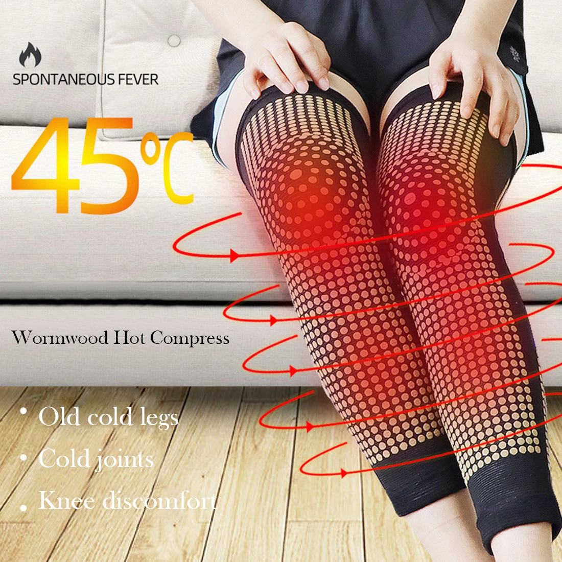 

1 Pair Dot Self Heating Knee Pads Brace Sports Kneepad Tourmaline Knee Support For Arthritis Joint Pain Relief