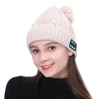 warm beanie hat wireless bluetooth smart cap headset headphone speaker with mic ty66