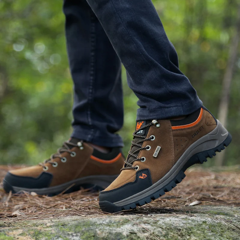 Кроссовки из натуральной кожи унисекс спортивная обувь для пешего туризма и