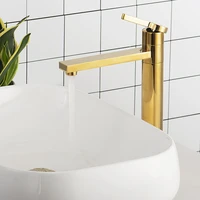 gold rotatable bathroom basin faucet brushed goldblack cold hot water mixer tap single hole single handle deck mounted