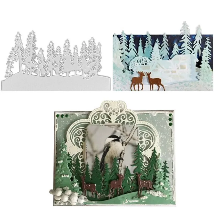 Рождественская елка металлический Трафаретный вырубной штамп Скрапбукинг