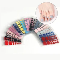 6 sheets 3d nail art toe nail sticker french style full cover toe supplies foot decoration fake nails for women ladies girls