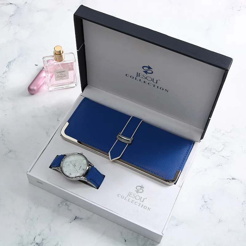Часы женские кварцевые с кошельком, набор из 2 предметов, Подарочная коробка, простой подарок на Рождество, Новый Год, модные часы, подарочны... от AliExpress RU&CIS NEW