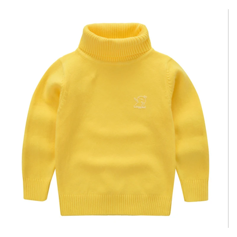 Детские свитера весна-Зима 2019 Новый Повседневный свитер с высоким воротником для