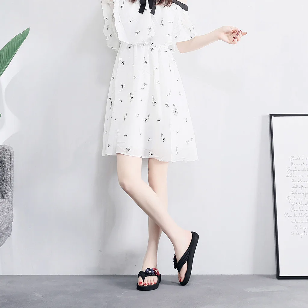 SAGACE Women's Ladies Summer Flowers Home Beach Shoes Sandals summer flowers Flip Flops wedge sandals Slippers L0119 | Спорт и