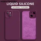 Жидкий силиконовый чехол для iPhone 13 12 11 Pro XS Max XR X 8 7, противоударный чехол с внутренним флокированием для iPhone 13 Mini SE 2020, чехол