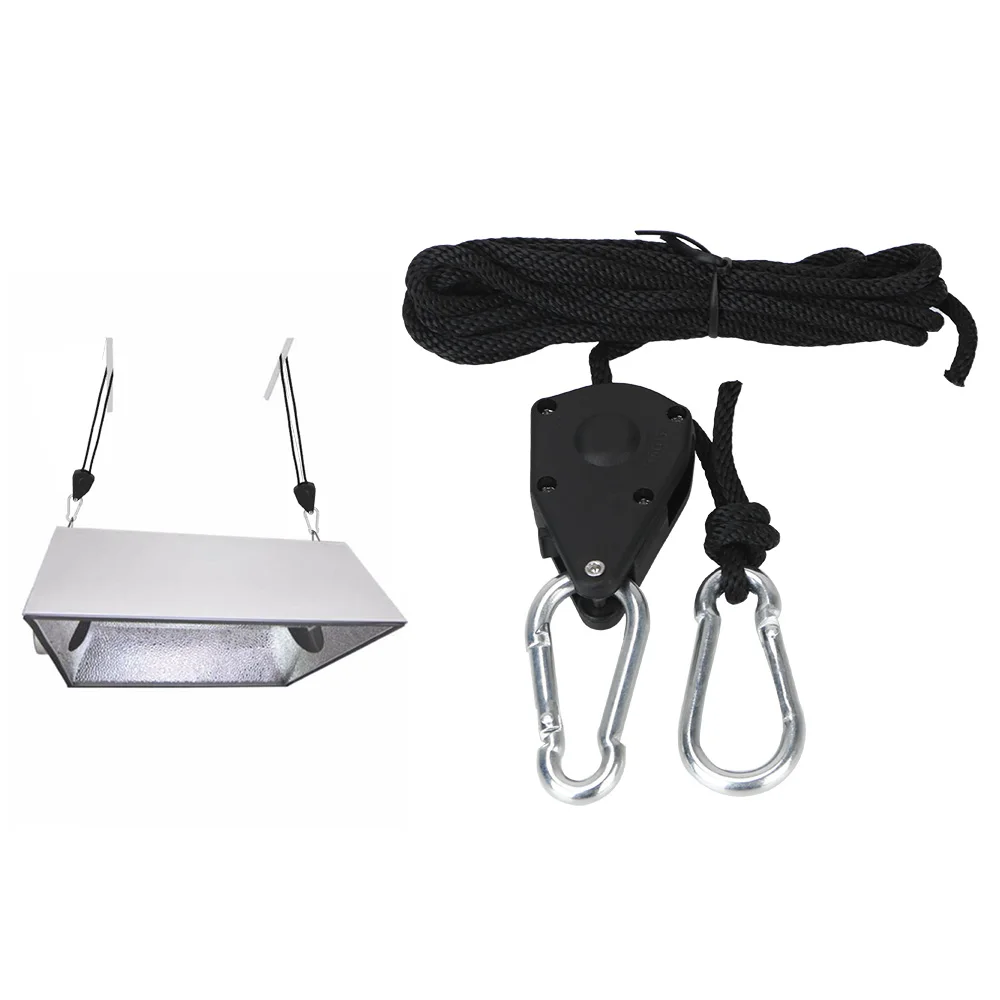 

1pcs Hanging Rope Ratchet Heavy Duty Adjustable Rope Clip Rope Hanger Plastic Pulley For Grow Light Kit 1/8Inch Zinc Alloy Hook