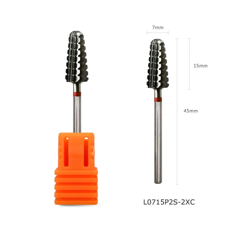 L0715P2S-2XC HYTOOS двустороннее твердосплавное сверло для ногтей 3/3" роторная фреза для маникюра аксессуары для ногтей Инструменты - Цвет: L0715P2S-2XC