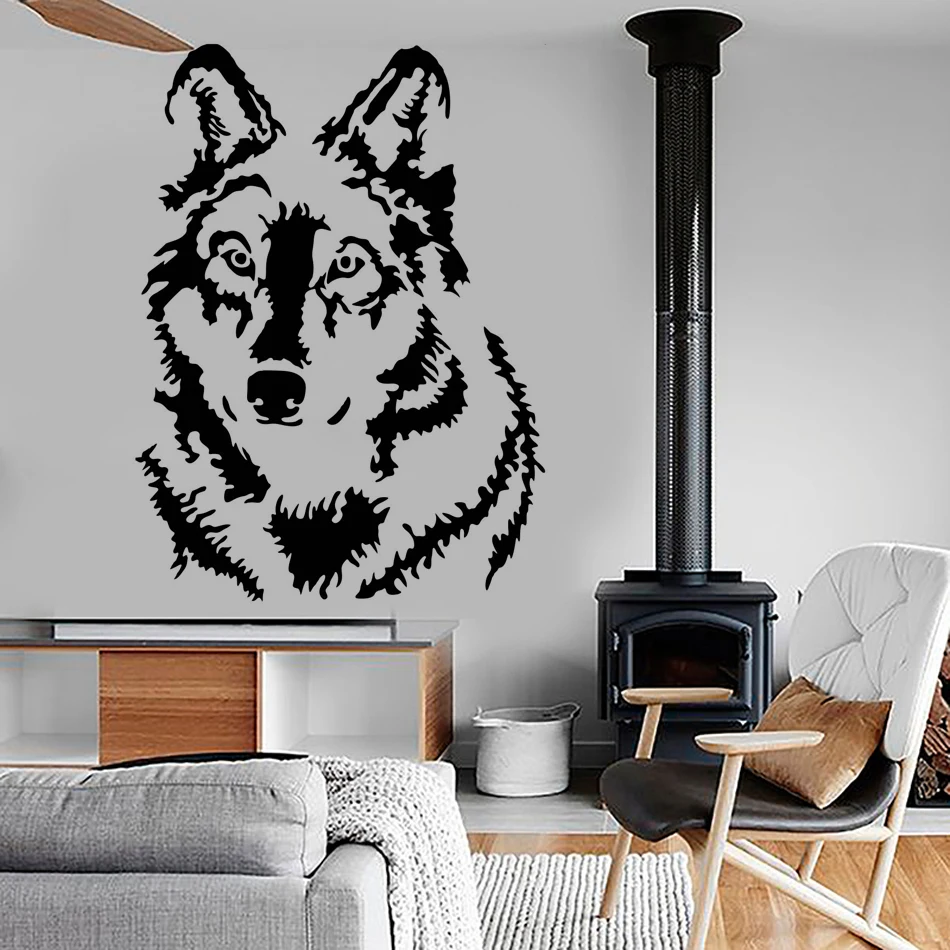 

Looking Wolf Wall Decals For Living Room Decoration Animal Vinyl Wall Stickers Mural Bedroom Decor Art Poster 3945