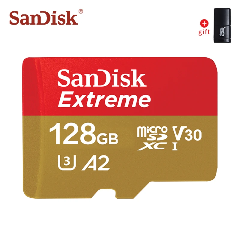 SanDisk Экстрим A2 U3 V30 Micro SD карта 128 ГБ 32 64 Гб 256 класс 10 памяти TF SD/TF флэш карты MicroSD для