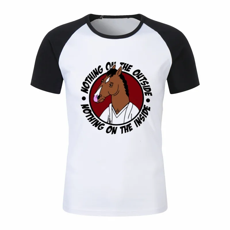 Famous Movie Bojack Horseman T Shirt for Men and Women Summer Fashion Male O Neck Print T-Shirts Streetwear Unisex Graphic Tees - Цвет: P1760I-black