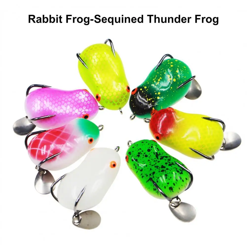 

13.2g 5cm Frog-Lure Smooth Surface Eye-Catching Colorful Weedless Soft Lure for Outdoor
