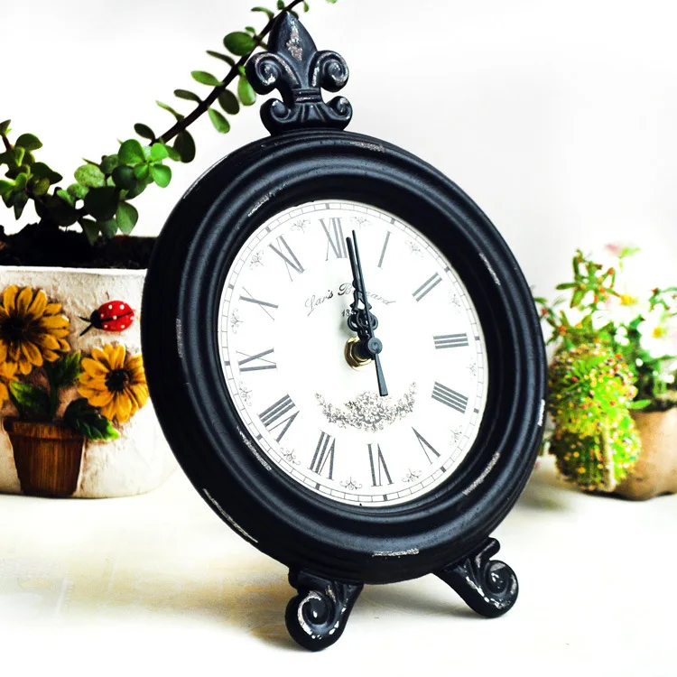 Деревянные состаренные настольные часы подарки поделки украшение в