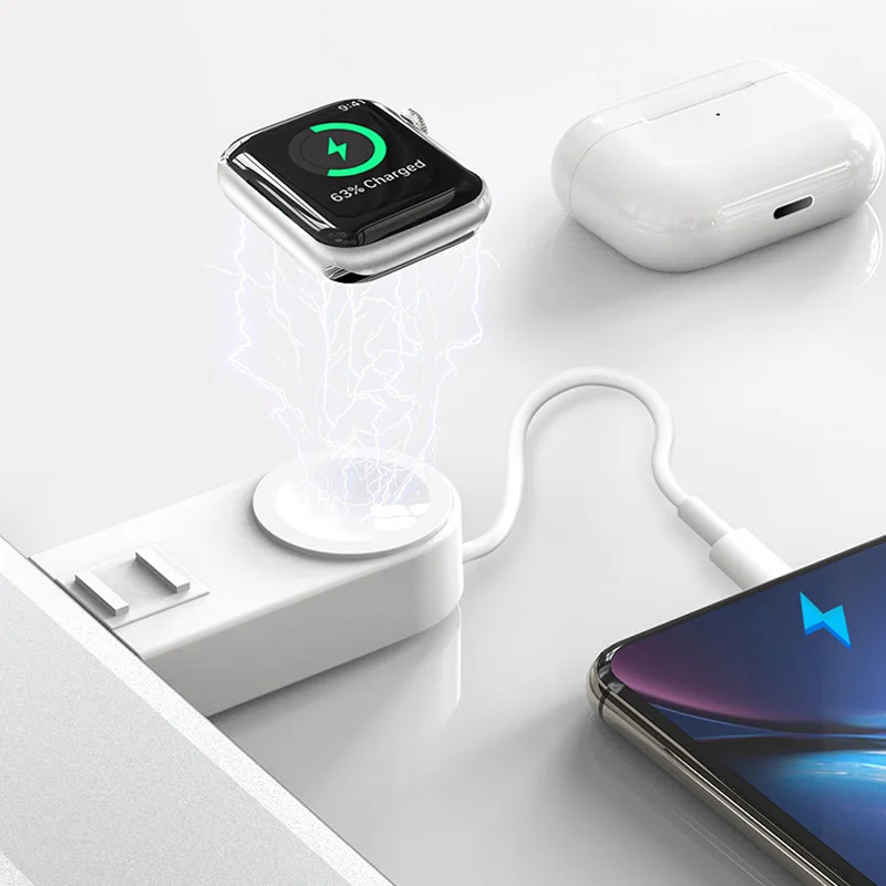 Зарядный кабель для Apple Watch Airpods Быстрое беспроводное зарядное устройство iWatch 1 2 3 4