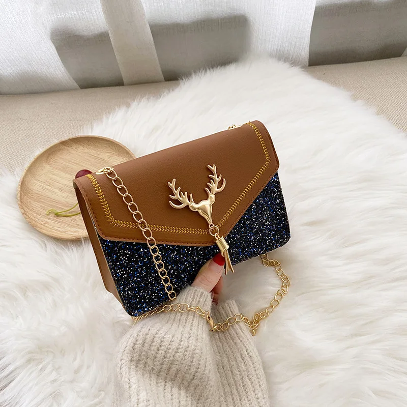 

Small Square Bag 2021 Fashion Shoulder Bags for Women Crossbody Daily Wild Chain Simple Leather Female Messenger Phone Wallet