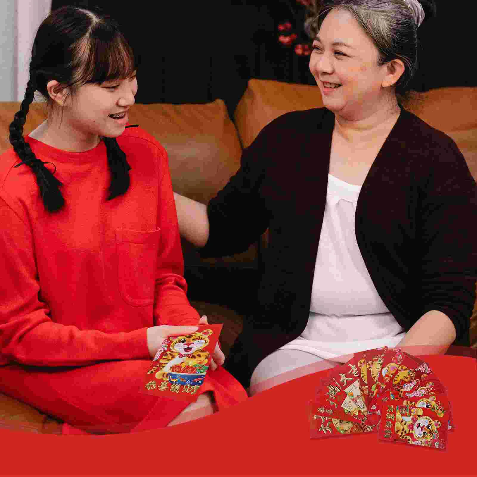 60pcs The Year of Tiger Red Envelopes Packets Money Paper Bags (Assorted Color) | Дом и сад