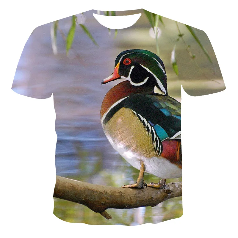 

2021 summer new 3D printing neutral T-shirt fashion casual men's popular T-shirt animal bird short sleeve T-shirt