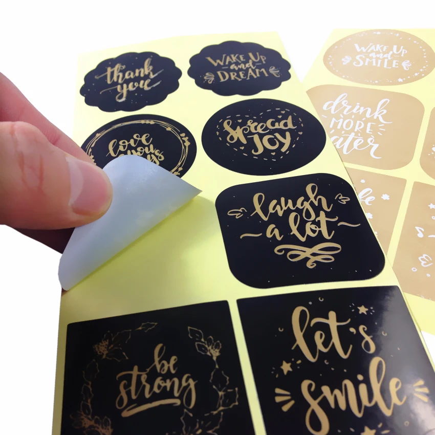 800 шт./лот черная крафт благословение wodrs серия клейкая печать наклейка для