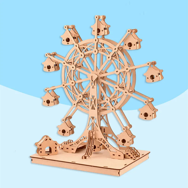 Деревянная головоломка колесо обозрения самодельные игрушки пазл детские