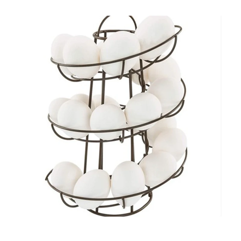 Кухонная креативная полка для яиц спиральная корзина кованая железная