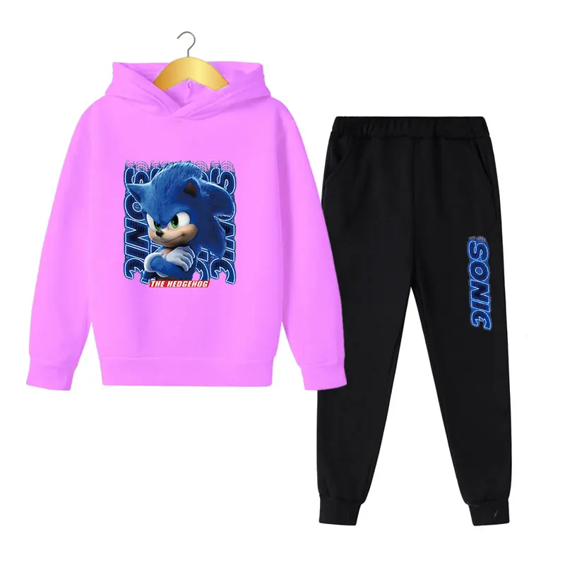 

Sonic- Cotton Long Sleeves Hoodies Clothes Tops + Pants Baby Toddler Boy Clothing Sets Kids Children Boys Sonic Outfits Suits