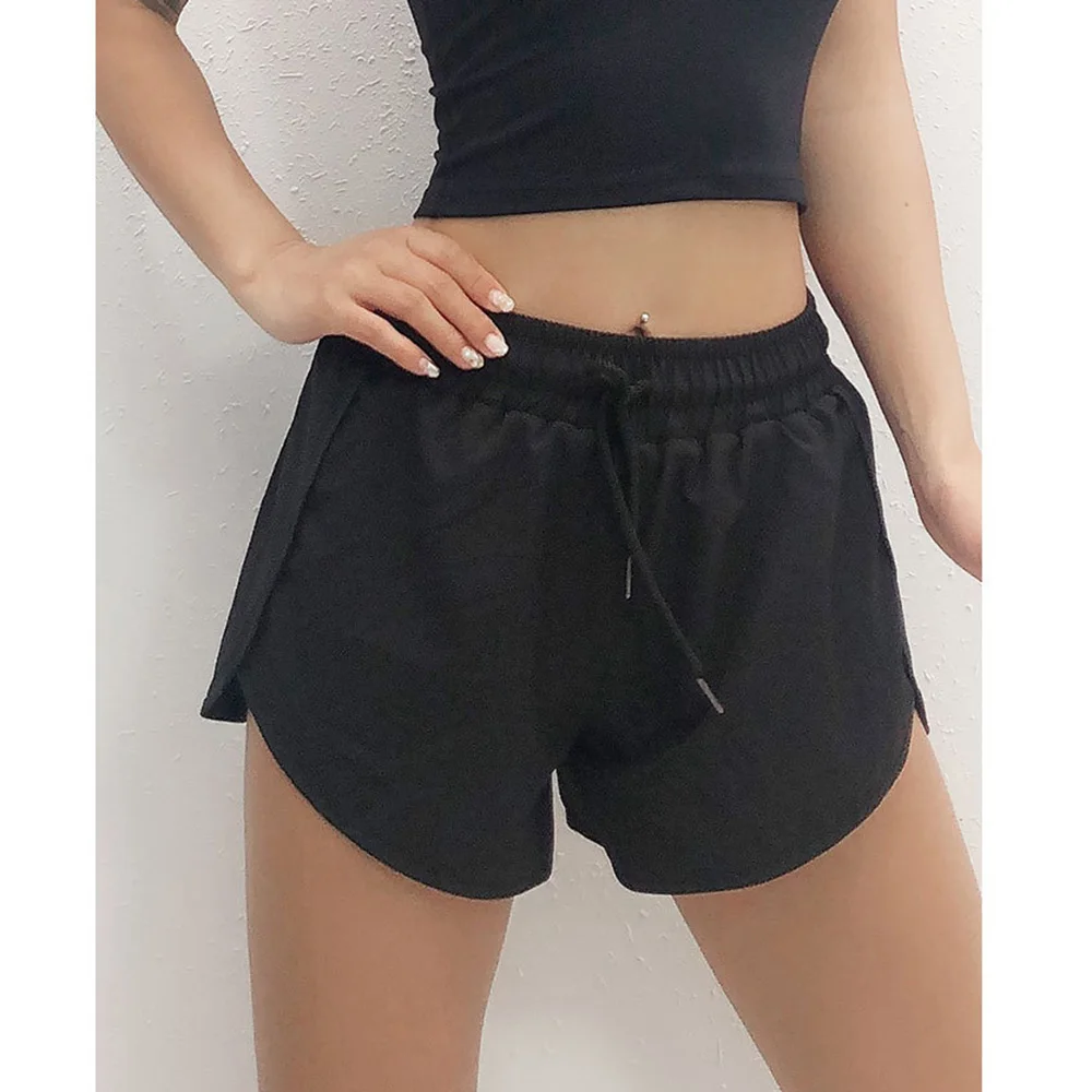 Новинка Женские однотонные спортивные шорты для фитнеса влагостойкие