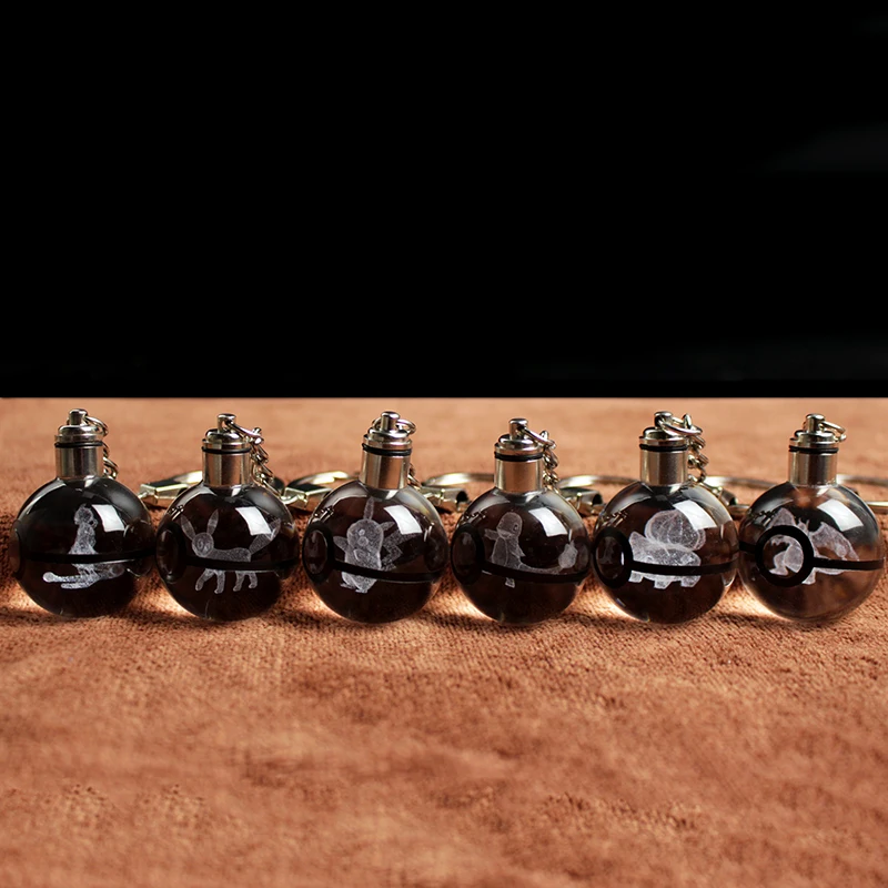 3D брелок для ключей с фигуркой аниме со стразами Мультяшные карманные монстры